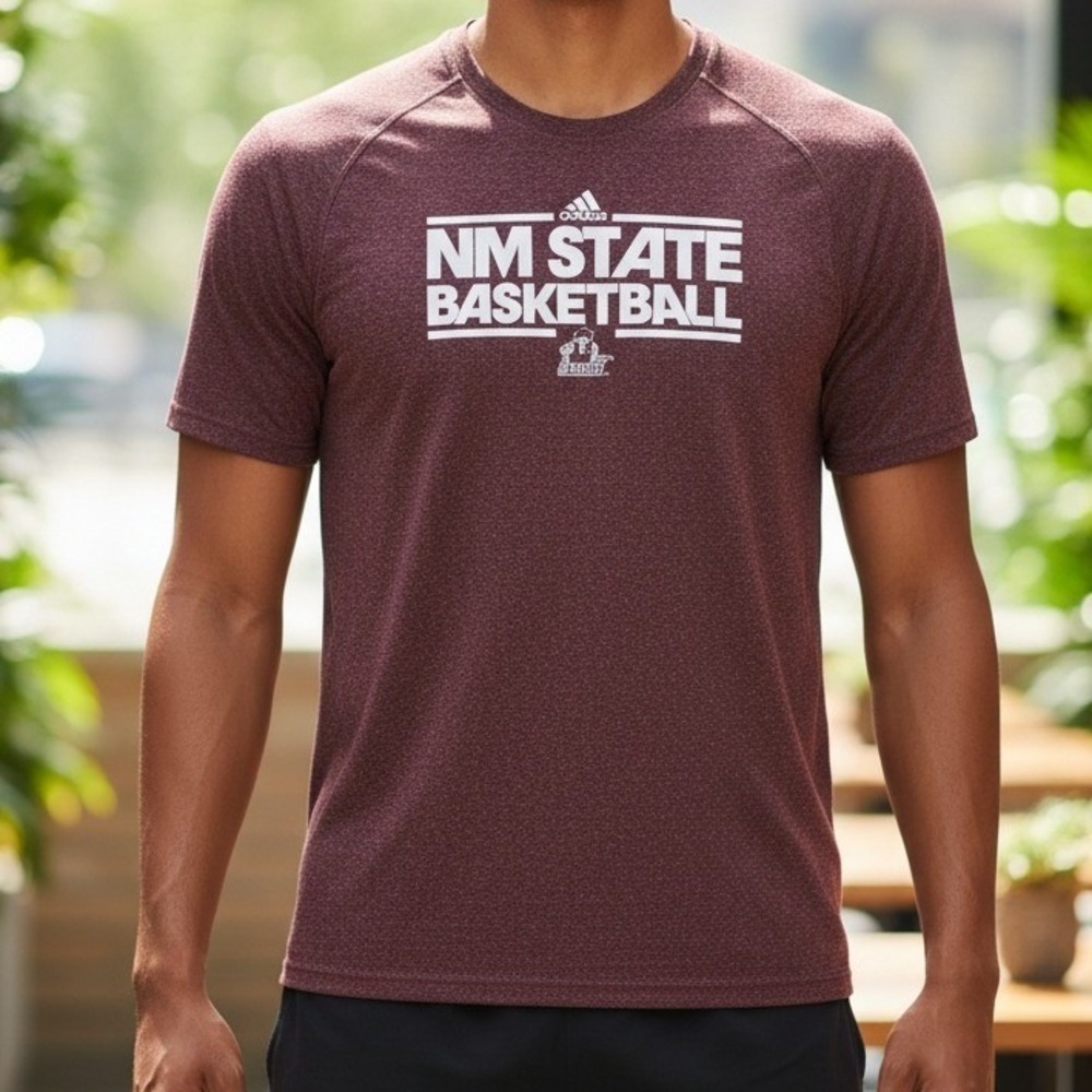 Adidas NM State Basketball Aggies Shirt Mens 2XL Maroon Heathered Performance T